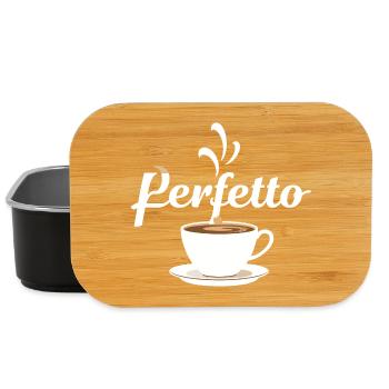 Perfetto Coffee Cup Design - Lunch Box - black - Front