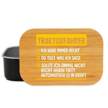 Drôle de tracteur tracteur Cadeau - Boîte à goûter - noir - Devant