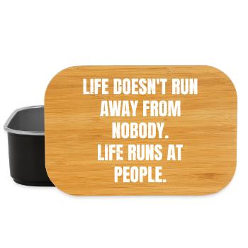 life doesn't run away from nobody life runs at - Lunch Box - black - Front