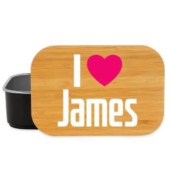 I Love James Pinkes Herz Ich liebe James - Lunch Box - Schwarz - Vorne