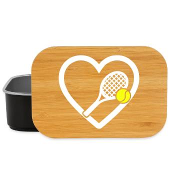 Tennis Heart Racket Ball Sport Passion - Lunch Box - black - Front