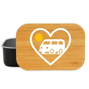 Vanlife Heart Van Travel Road Adventure - Lunch Box - black - Front