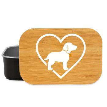 Dog Heart Silhouette Pet Lover Gift - Lunch Box - black - Front