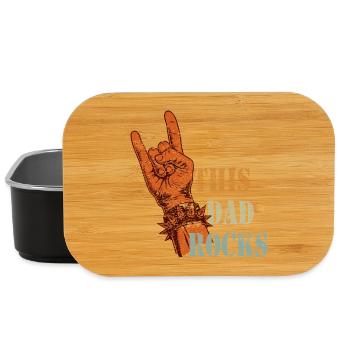 Graphique de design Dad Rock - Cadeau Rocker - Boîte à goûter - noir - Devant