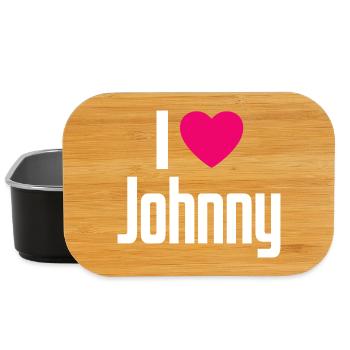 I Love Johnny Pinkes Herz Ich liebe Johnny - Lunch Box - Schwarz - Vorne
