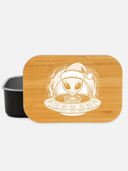 Winteralien im UFO Santa - Lunch Box - Schwarz