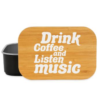 Kaffee trinken und Musik hören - Lunch Box - Schwarz - Vorne