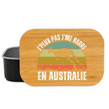 Je Peux Pas Je Me Barre En Australie Cadeau Rétro - Boîte à goûter - noir - Devant