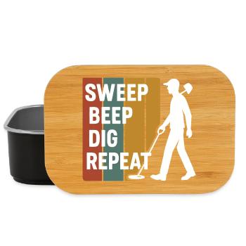 Sweep Beep Grab Repeat Metal Detection Fun - Lunch Box - Schwarz - Vorne