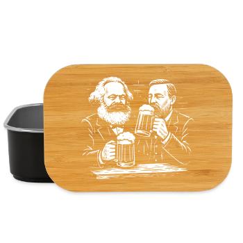 Marx and Engels drinking beer - Lunch Box - black - Front