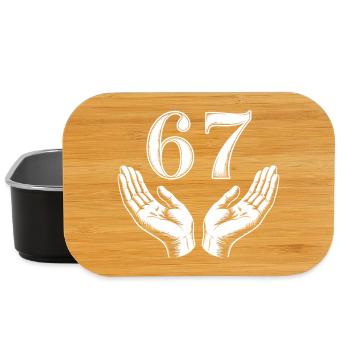 Funny 67 Meme Hands Gen Alpha Humor - Lunch Box - black - Front