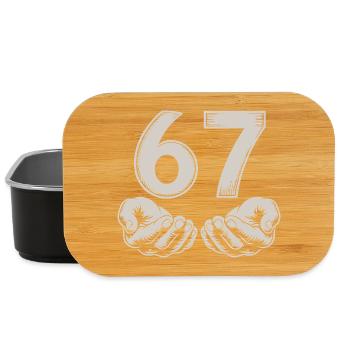 Funny 67 Meme Hands Gen Alpha Humor - Lunch Box - black - Front