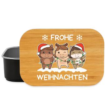 Frohe Weihnachten Pferd Heiligabend Pferde - Lunch Box - Schwarz - Vorne