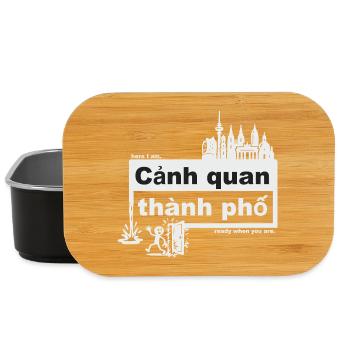 Paysage urbain - Vietnamien - prêt quand vous voulez - Boîte à goûter - noir - Devant