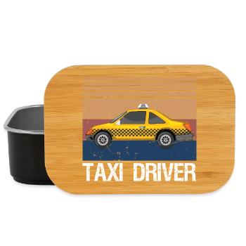 Taxi Cab Driver Vintage Checker Gift - Lunch Box - black - Front