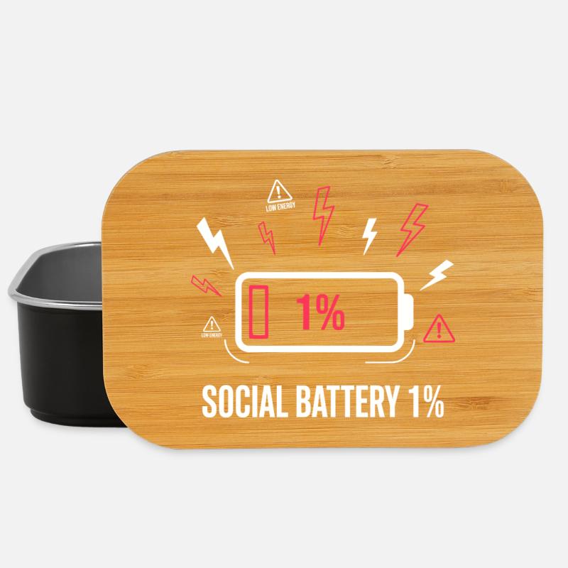 Social Battery 1% Akku - Lunch Box - black