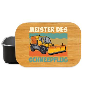 Winter service MASTER OF THE SNOW PLOUGH Fun - Lunch Box - black - Front