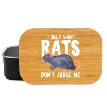 Cute Blue Rat Illustration Pet Rodent Graphic - Lunch Box - Schwarz - Vorne
