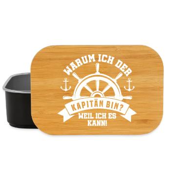 Funny captain saying why I'm the captain - Lunch Box - black - Front