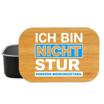Ich bin nicht stur: Meinungsstabil - Lunch Box - Schwarz - Vorne