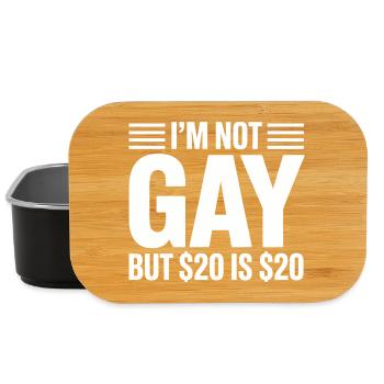 I'm not Gay, but 20$ is 20$- Funny Gen Alpha Slang - Lunch Box - black - Front
