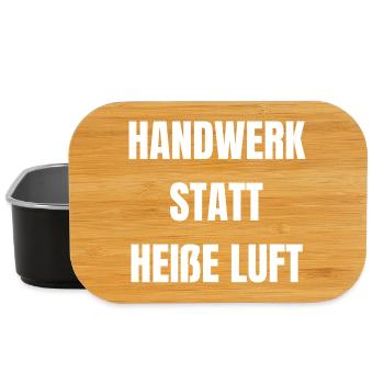 Craftsmanship instead of hot air | Work Shirt - Lunch Box - black - Front