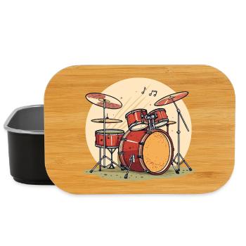 Drum Set in Watercolors Music Instruments - Lunch Box - black - Front