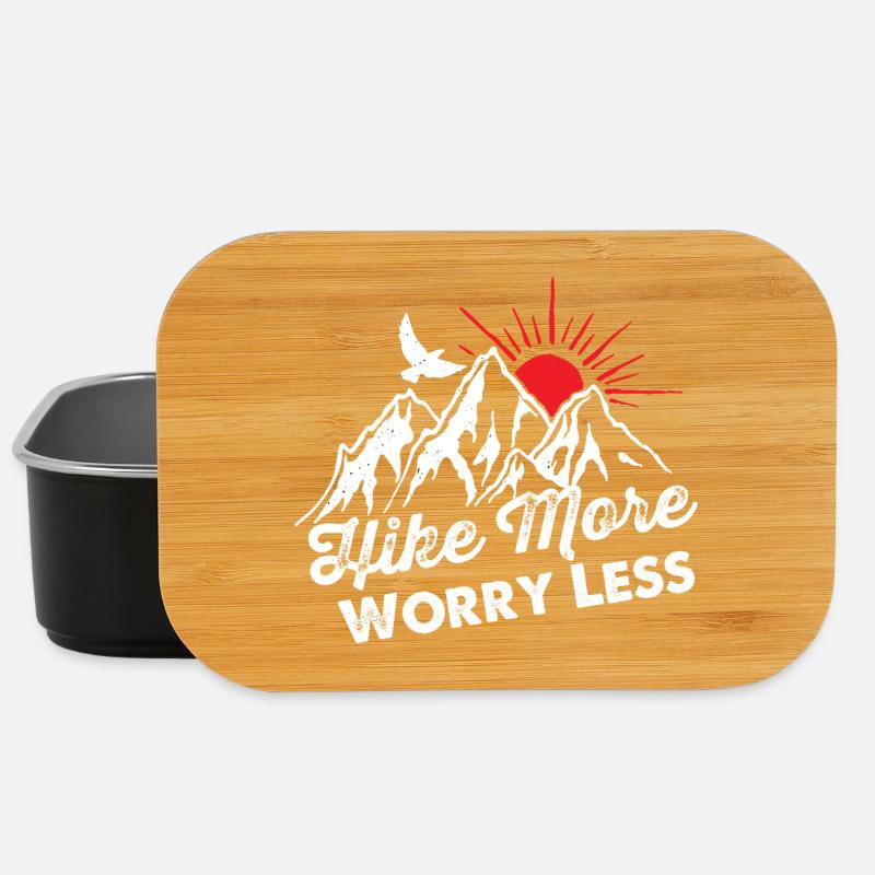 Mountain Landscape Sunrise Less Worries - Lunch Box - black