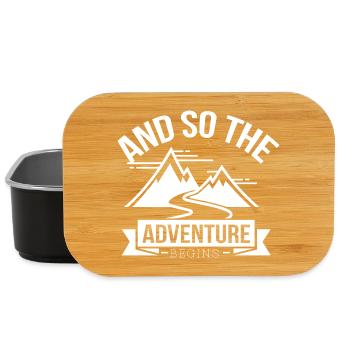 Adventure Start: Mountains and Path - Lunch Box - black - Front