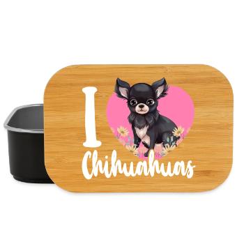 Chihuahua Chihuahua Cœur que j’aime - Boîte à goûter - noir - Devant