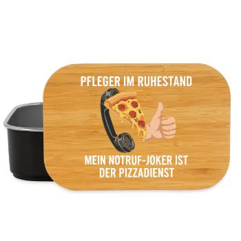 Rentner Notruf Pizzadienst - Lunch Box - Schwarz - Vorne