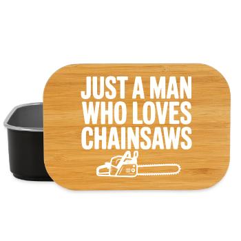 Just a Man Who Loves Chainsaws - Lunch Box - black - Front