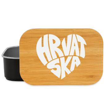 Hrvatska, Kroatien Herzlogo Schriftzug - Lunch Box - Schwarz - Vorne
