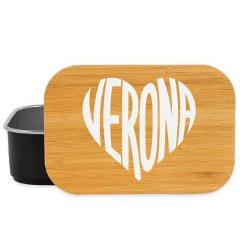 Verona Heart Typography - Lunch Box - black - Front