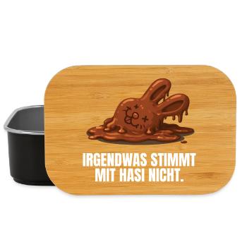 Hasi Ostern Schokohase lustig - Lunch Box - Schwarz - Vorne
