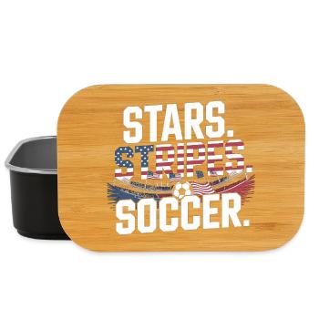 Stars Stripes Soccer – USA Fußball Fan - Lunch Box - black - Front