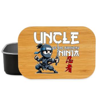 Uncle Of The Birthday Ninja Birthday Funny - Lunch Box - black - Front