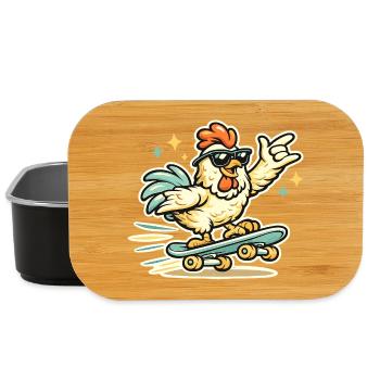 Sonnenbrillen-Henne Auf Skateboard - Lunch Box - Schwarz - Vorne