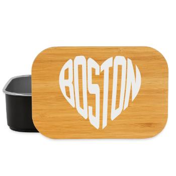 Boston Heart Typo Print - Lunch Box - black - Front