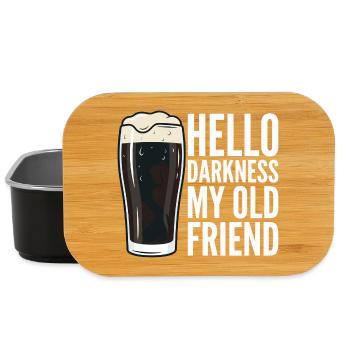 Hello Darkness My Old Friend Drinks Stout Beer - Lunch Box - black - Front