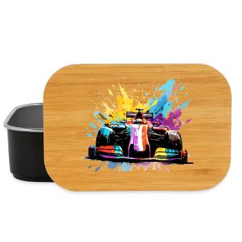 Race Car Speed Colorful Splash Art Racer - Lunch Box - black - Front
