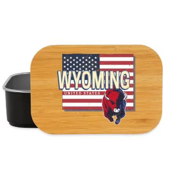 Wyoming United States Retro Map USA - Lunch Box - black - Front