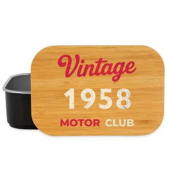 Cadeau vintage de l’année de naissance rétro du Motor Club 1958 - Boîte à goûter - noir - Devant