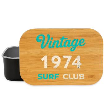 Cadeau vintage de l’année de naissance rétro du Surf Club 1974 - Boîte à goûter - noir - Devant