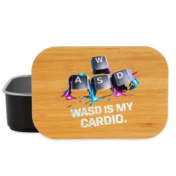Funny Gaming Keyboard WASD My Cardio Gamer - Lunch Box - black - Front