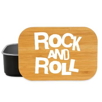 Rock and Roll Bold Typography T-Shirt - Lunch Box - Schwarz - Vorne