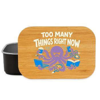 Funny Octopus Overstimulated - Lunch Box - black - Front
