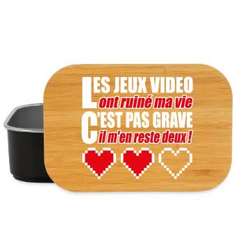 Les jeux vidéo ont ruiné ma vie humour gamer - Boîte à goûter - noir - Devant