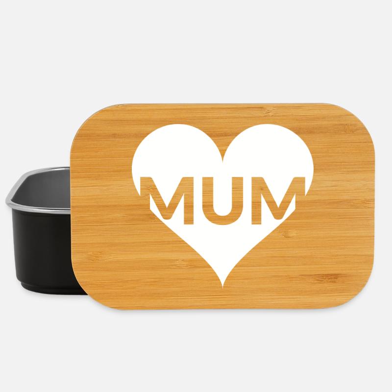 Cœur avec lettres MUM - Boîte à goûter - noir