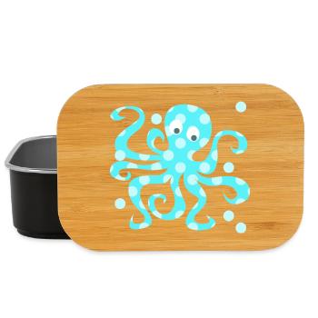 Oktopus Tintenfisch Punkte Dots Comic Meerestier - Lunch Box - Schwarz - Vorne